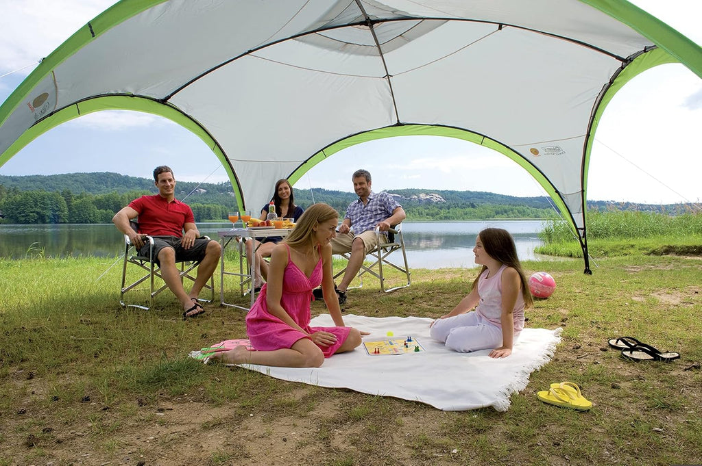 Tonnelle Pro XL 4,5 x 4,5 m pour Festivals, Jardin et Camping, poteaux en Acier Robuste, Grande Tente d'événement avec Protection Solaire SPF 50+