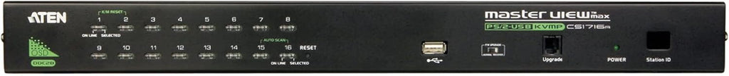 Aten CS1716A commutateur écran, Clavier et Souris Grille de Montage Noir