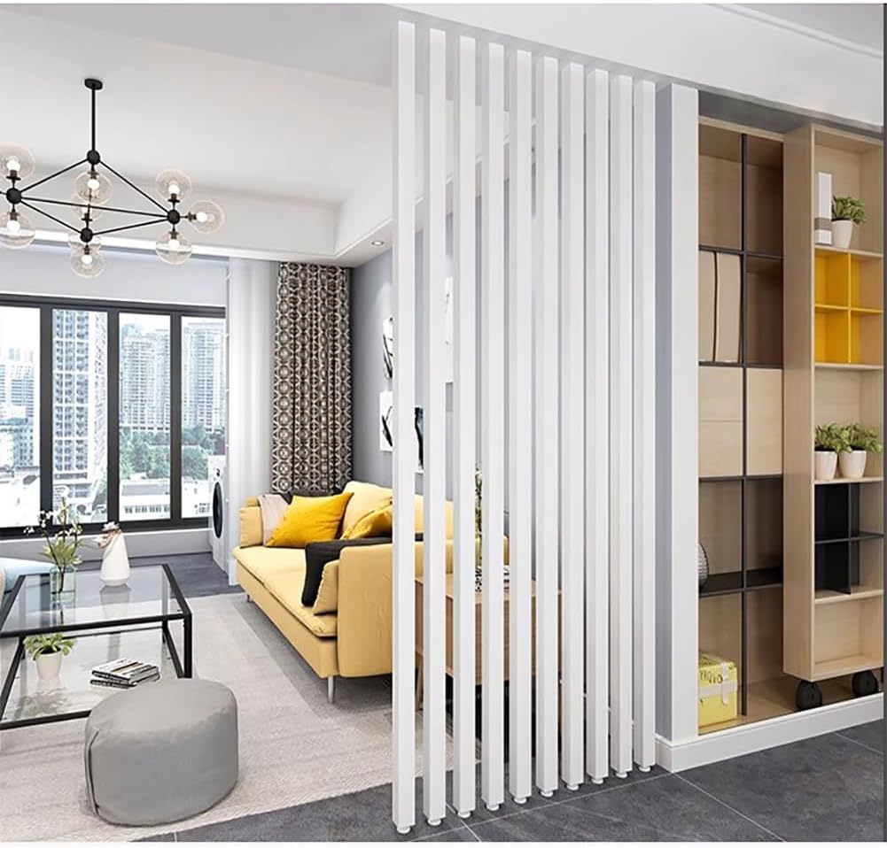Paravent de séparation vertical de luxe moderne en bois massif pour chambre à coucher, mur facile à installer, blanc, 215 cm, 1 pièce