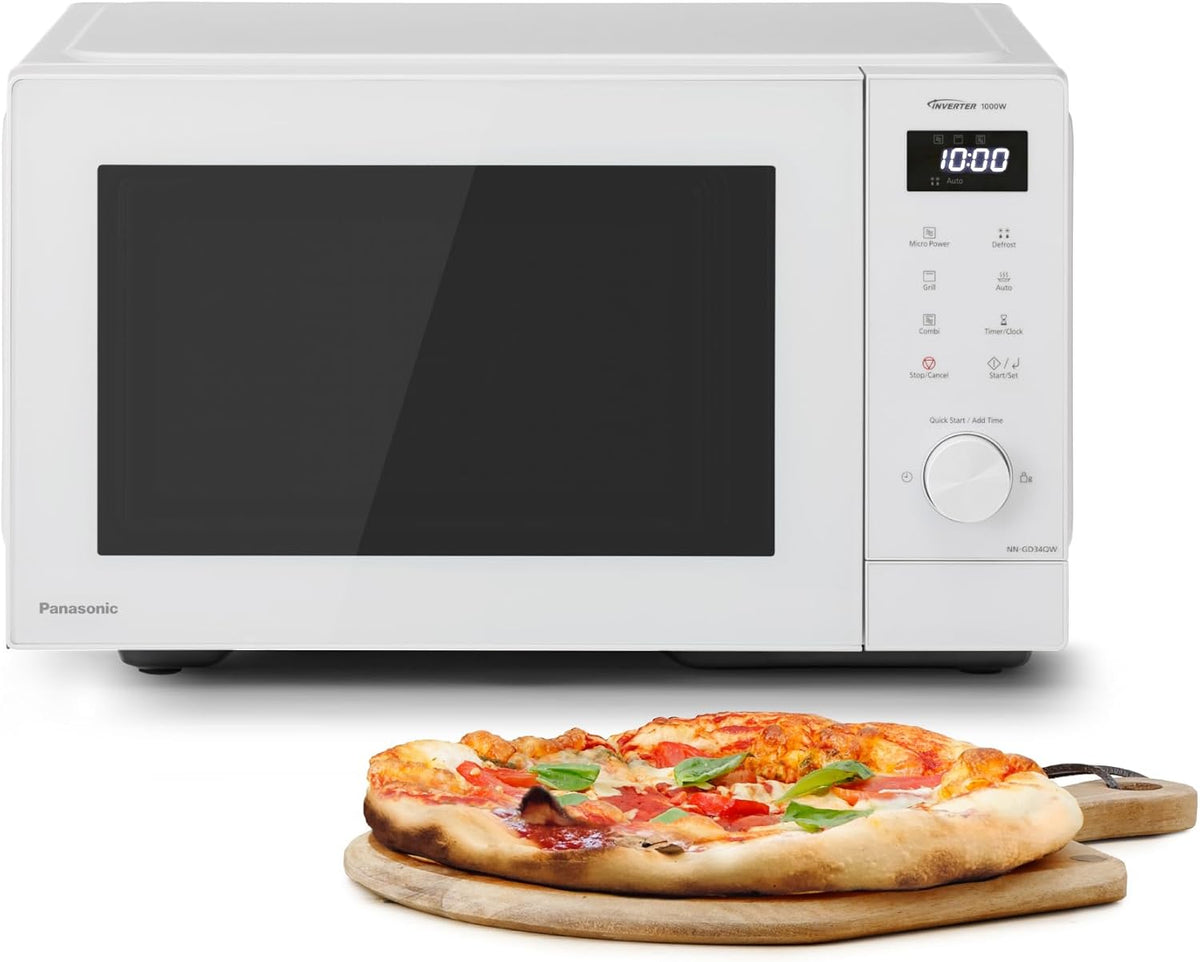Panasonic NN-GD34QWEPG 29L Micro-ondes grill, 1000 W, décongélation automatique, cuisson combinée, minuterie, blanc