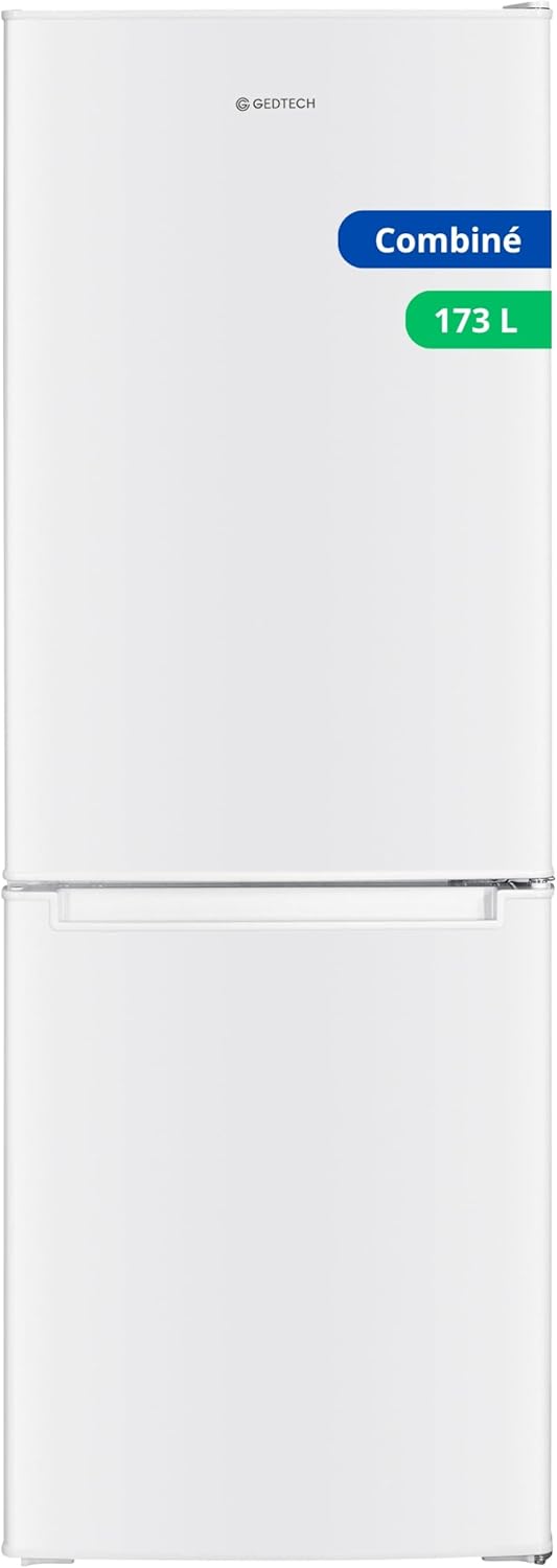 GEDTECH Réfrigérateur combiné congélateur bas 173L GCB173WH - Blanc - Hauteur 143cm
