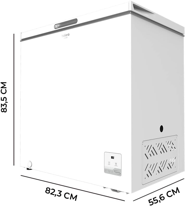 Cecotec Congélateur Horizontal Bolero CoolMarket Chest 199 Blanc E, Capacité 199 L, Mode Inverter Plus, Fonction Double, Congélation Rapide, Panier Intérieur, Contrôle Électronique, Classe E