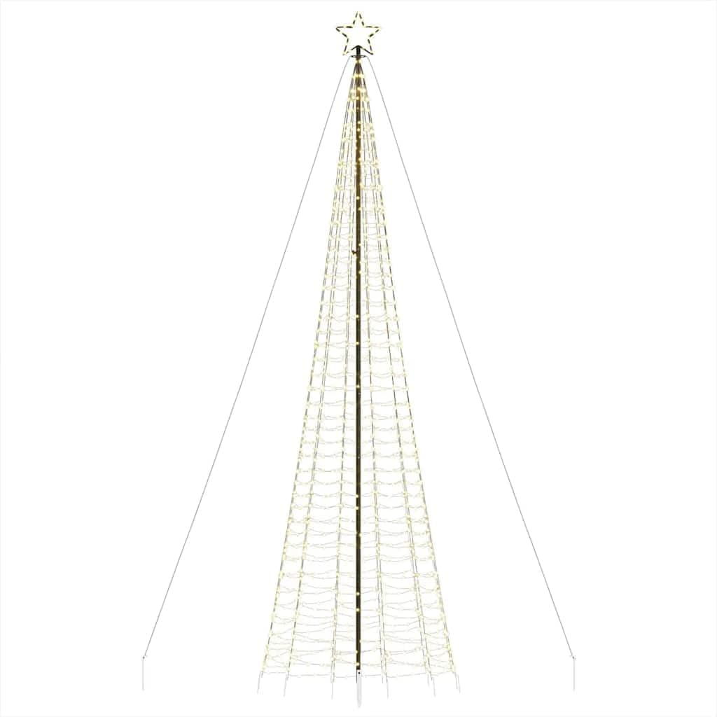 Festnight Arbre de Noël Cône Lumineuse avec Etoile Sapin de Noël Guirlande Lumineux Intérieur Extérieur Décoration de Noël-Blanc chaud-500 cm