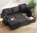 DURASPACE Canapé d'angle Convertible, Canapé Lit 3 Places en L avec Chaise Réversible, Canapé avec Rangement, Port USB et Porte-gobelet