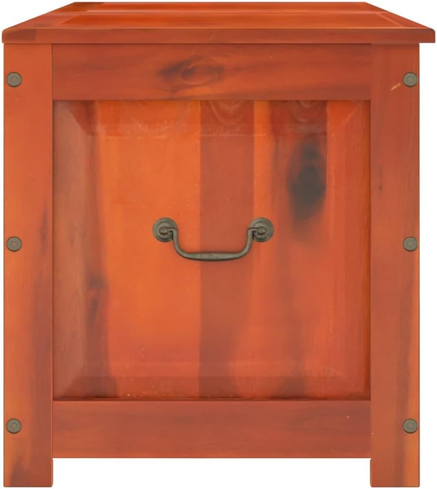 vidaXL Coffre de Rangement avec Couvercle, Boîte à Jouets, Armoire de Rangement, Organisateur de Salon Couloir, Marron Bois Massif d'Acacia
