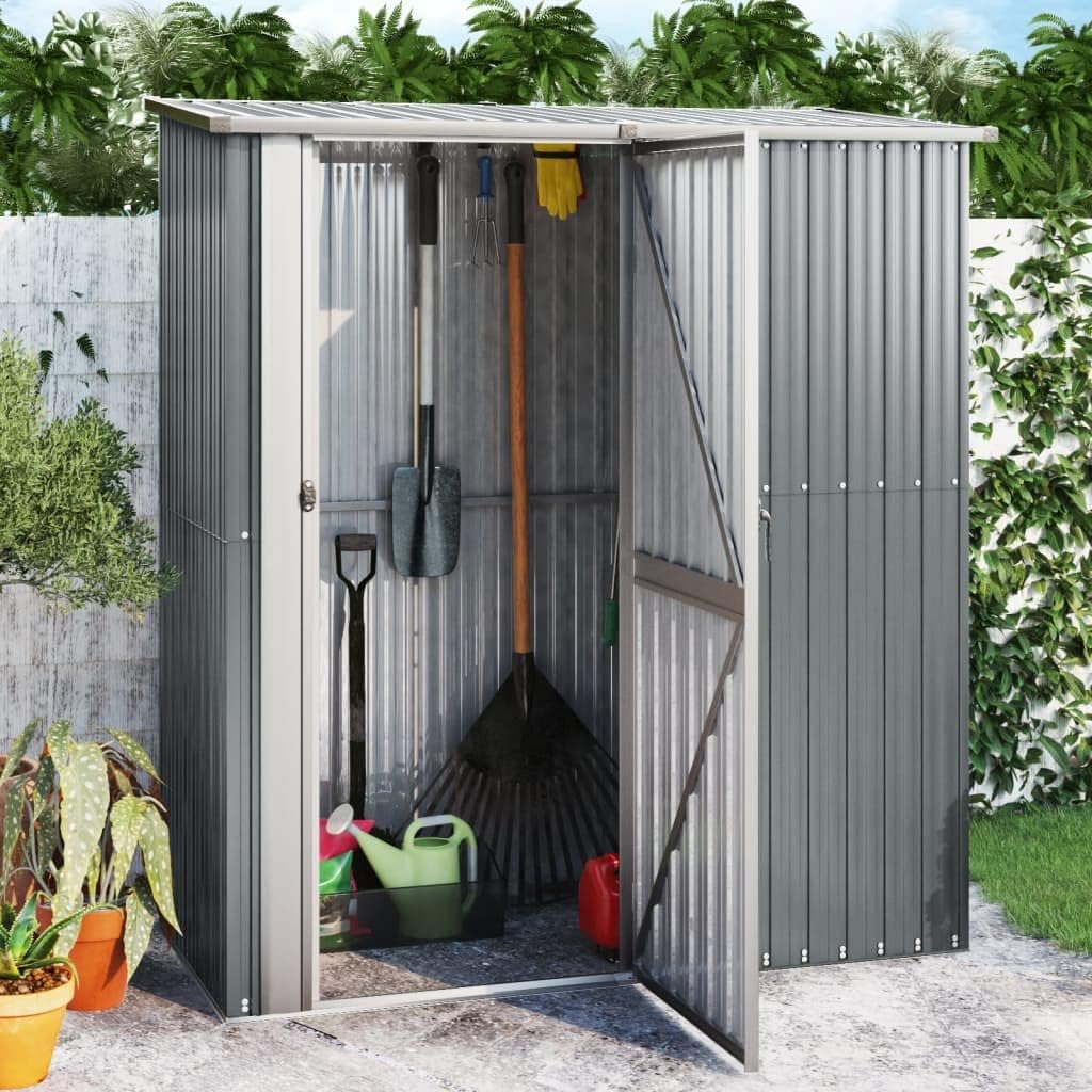 vidaXL Abri de Jardin Hangar de Stockage Abri de Rangement Remise à Outils Maison d'Extérieur Gris 180,5x97x209,5 cm Acier Galvanisé