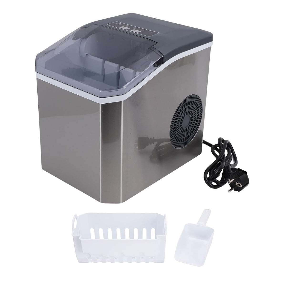 CHEOTIME Machine à glaçons portable, 9 glaçons en 6 minutes, 26 lb en 24 heures, nettoyage automatique silencieux, avec panier et cuillère, pour la maison, la cuisine, le