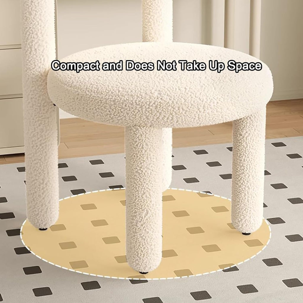 Chaise de coiffeuse rose pour chambre à coucher, maquillage simple, épais, haut de gamme, siège de luxe pour chambre à coucher ou salon, chaise de maquillage élégante et confortable