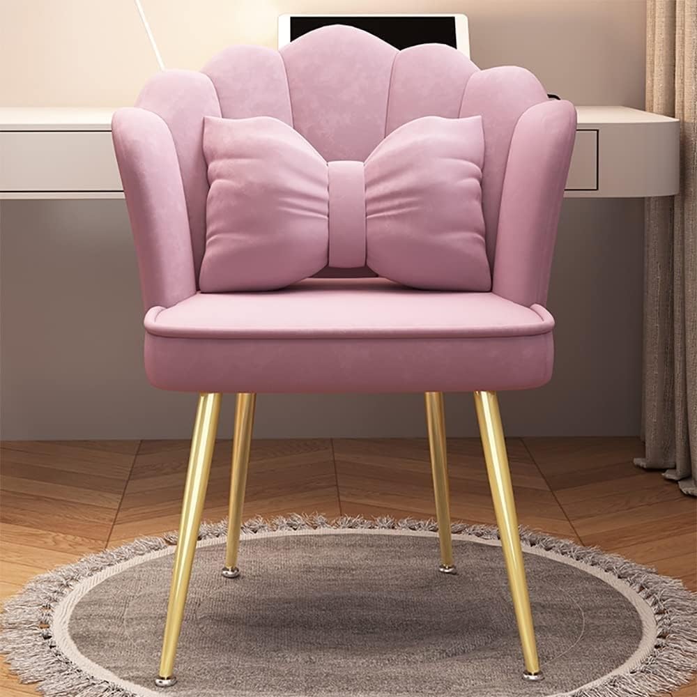 Tabouret à dossier moderne du milieu du siècle avec siège rembourré doux – Élégant festonné pour salle à manger, chambre à coucher, chaise de coiffeuse pour plus de confort et d'élégance