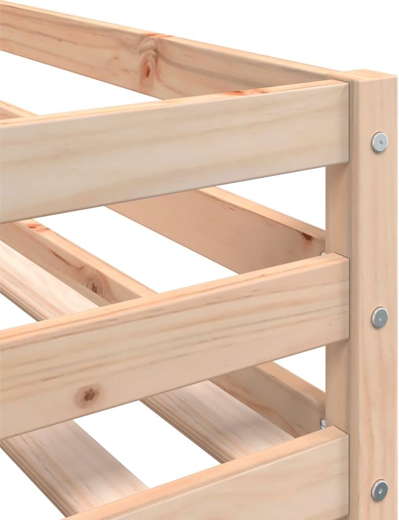 vidaXL Lit Mezzanine Enfants et Tunnel, Lit Surélevé pour Enfants avec Échelle, Meuble de Rangement Chambre, Moderne, Blanc Noir 90x190 cm Pin Massif