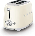 Smeg TSF01CRUK Grille-pain 2 tranches 950 W Crème (Acier, boutons rotatifs, 950 W, 220-240 V)