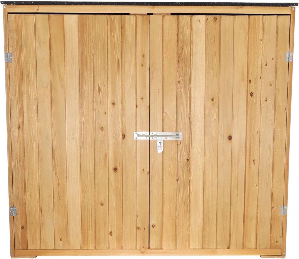 Wiltec Abri de Jardin – 1360 x 580 x 1270 mm – en Bois Verni – avec Toit revêtu par PVC et 2 Portes – Cabane Remise pour Rangement Outils pour Jardin, Terrasse & Balcon