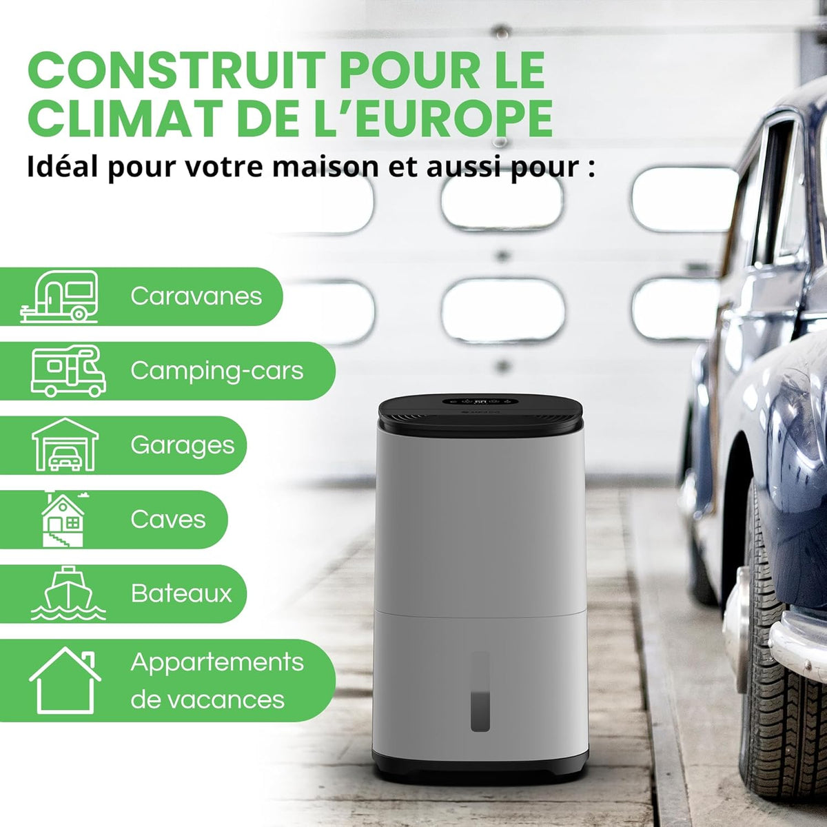 Meaco AreteOne 10L Déshumidificateur & Purificateur d'air HEPA pour une grande maison de 42m² Élimine la condensation et l'humidité et purifie l'air