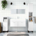 LLEZKBR Ensemble de meubles de salle de bain - Armoire de salle de bain avec miroir - Bois d'ingénierie blanc