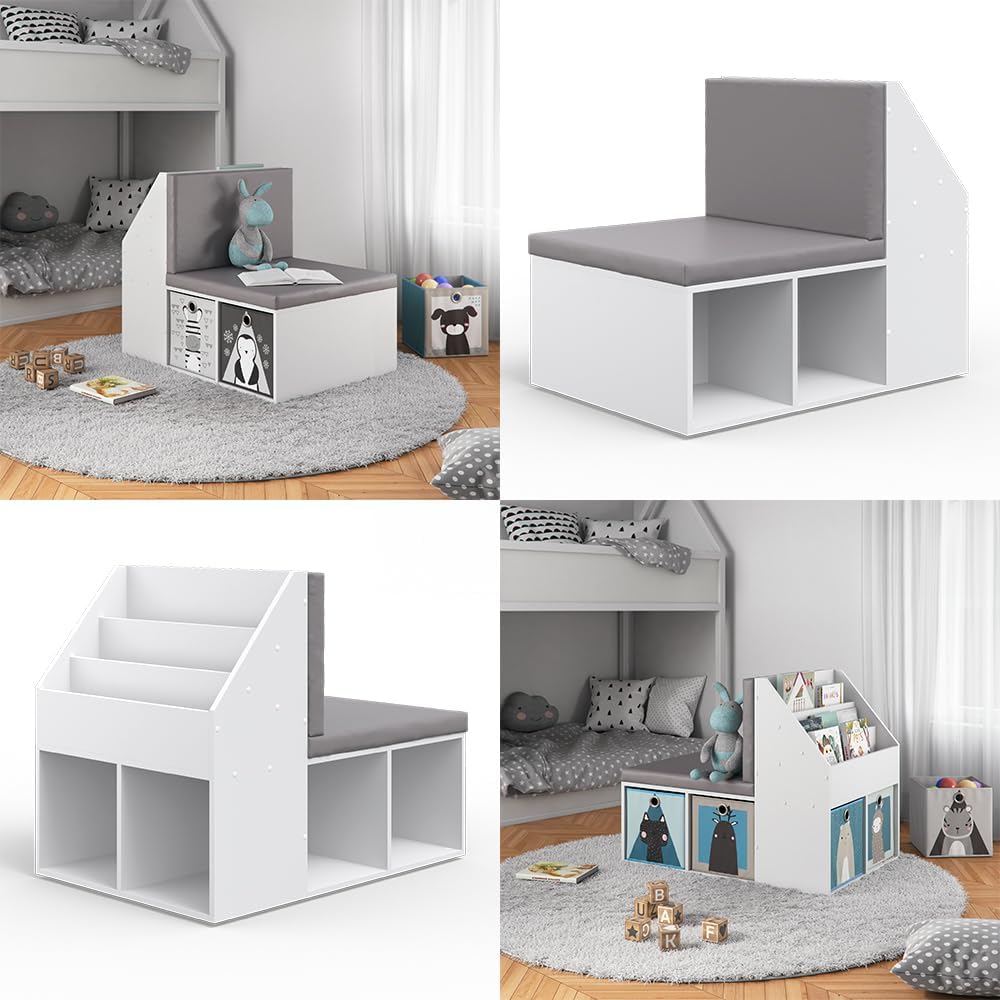 Vicco bibliothèque Enfant Onix, Blanc, 97.1 x 78.4 cm