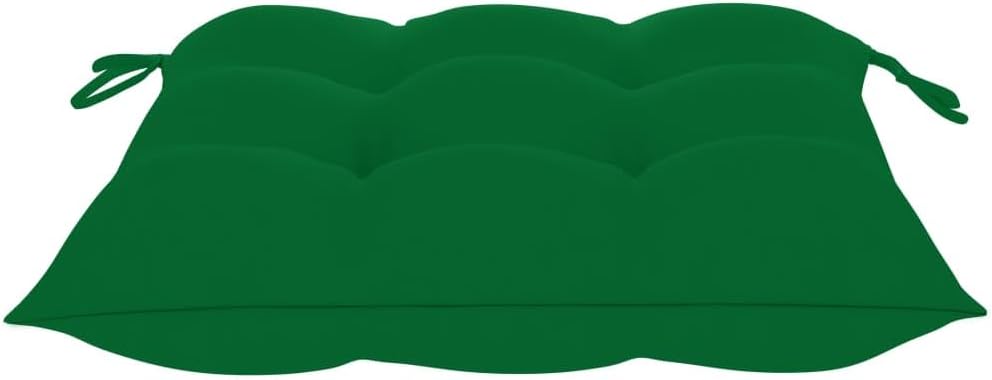 Makastle Fauteuil à Bascule Rocking Chair intérieur extérieur, Chaise Berçante à Balcon Jardin, Chaise a Bascule Fauteuil, avec Coussin Vert Bois de Teck Solide
