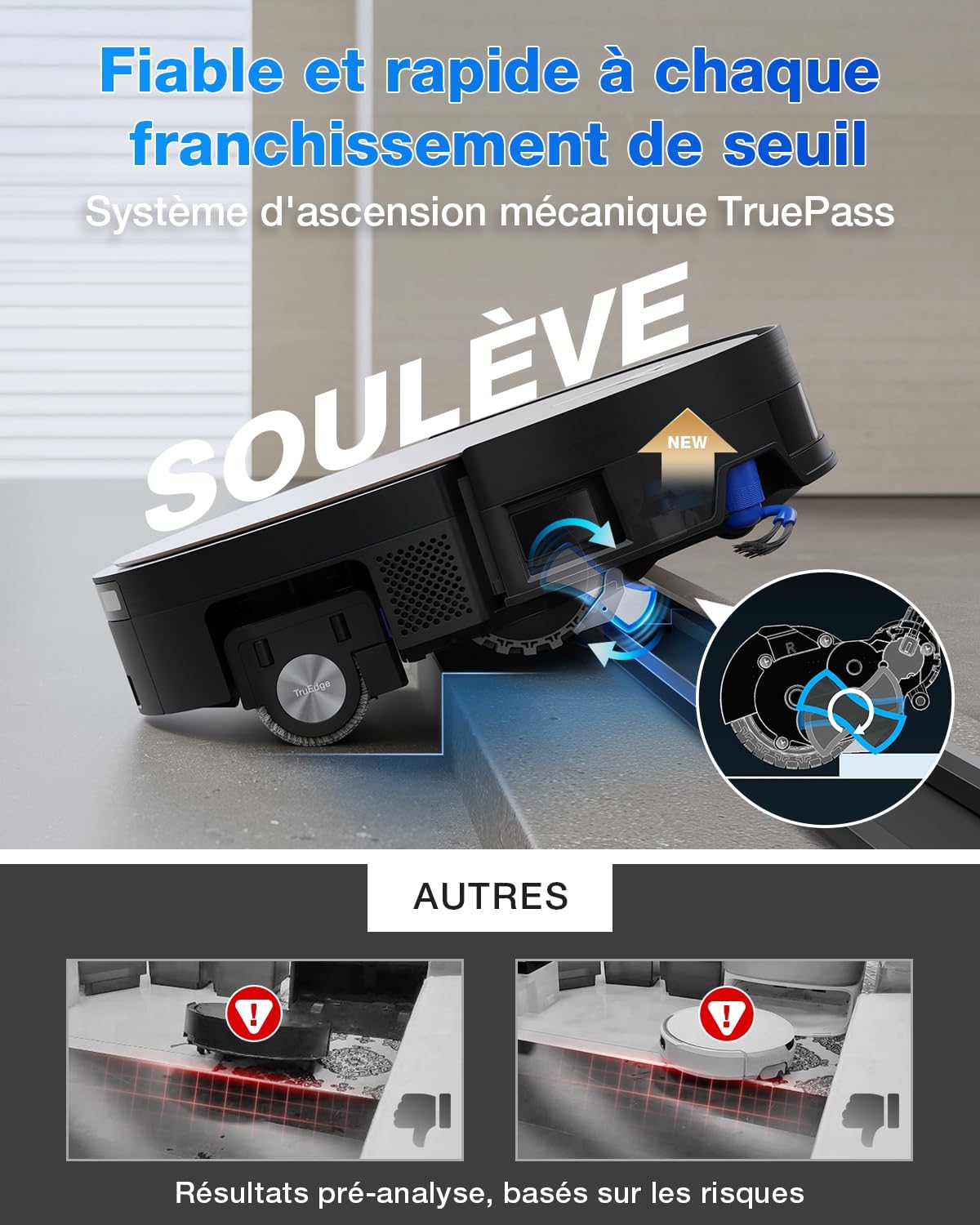 ECOVACS DEEBOT X11 Pro Omni Robot Aspirateur Laveur avec Blast et Puissance 19500 Pa, PowerBoost Ultra-Rapide, OZMO Roller 2.0, Ascension Max de 4 cm, ZeroTangle 3.0, TruEdge 3.0, Station Omni