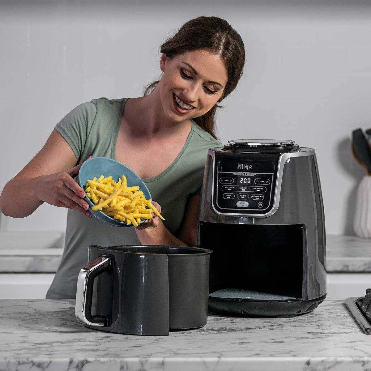 Ninja Air Fryer Max [AF160UK] 5.2 Litres, Grey and Black
