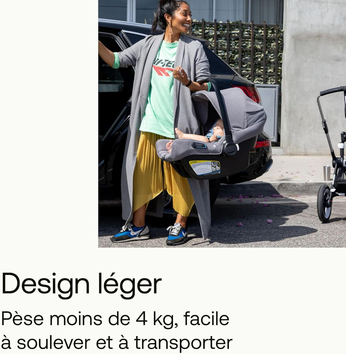 Turtle Air by Nuna, Siège Auto Pour Nouveaux-nés et Jeunes Enfants, Ultra Léger, Sûr et Pratique, avec Capote et fenêtre de visibilité, noir