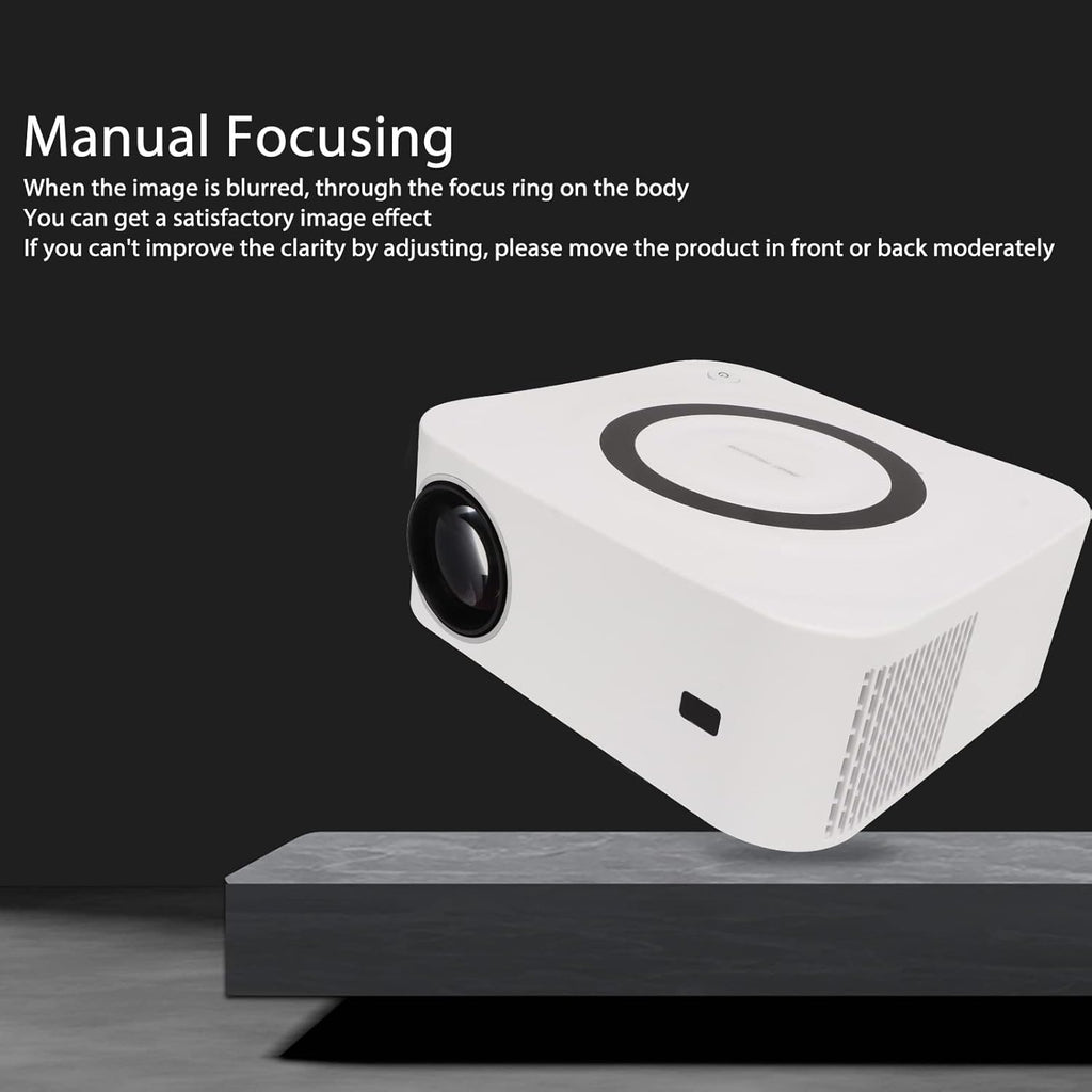 Accueil Projecteur WiFi 2.4G 5G, Projecteur Correction de la Distorsion Trapézoïdale à Télécommande pour Les Jeux (Prise UE)