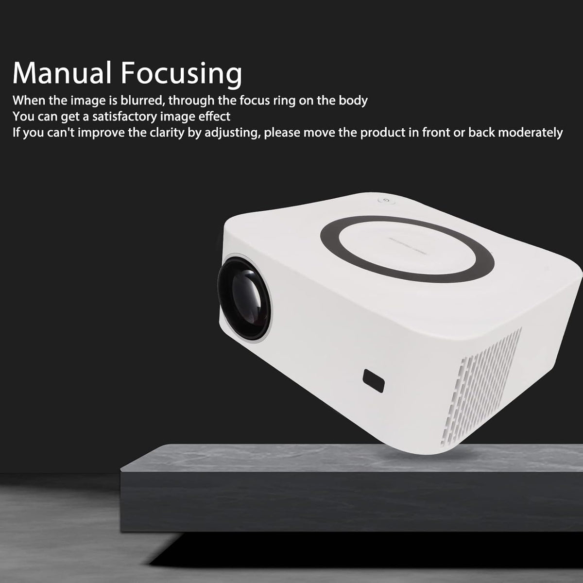 Accueil Projecteur WiFi 2.4G 5G, Projecteur Correction de la Distorsion Trapézoïdale à Télécommande pour Les Jeux (Prise UE)