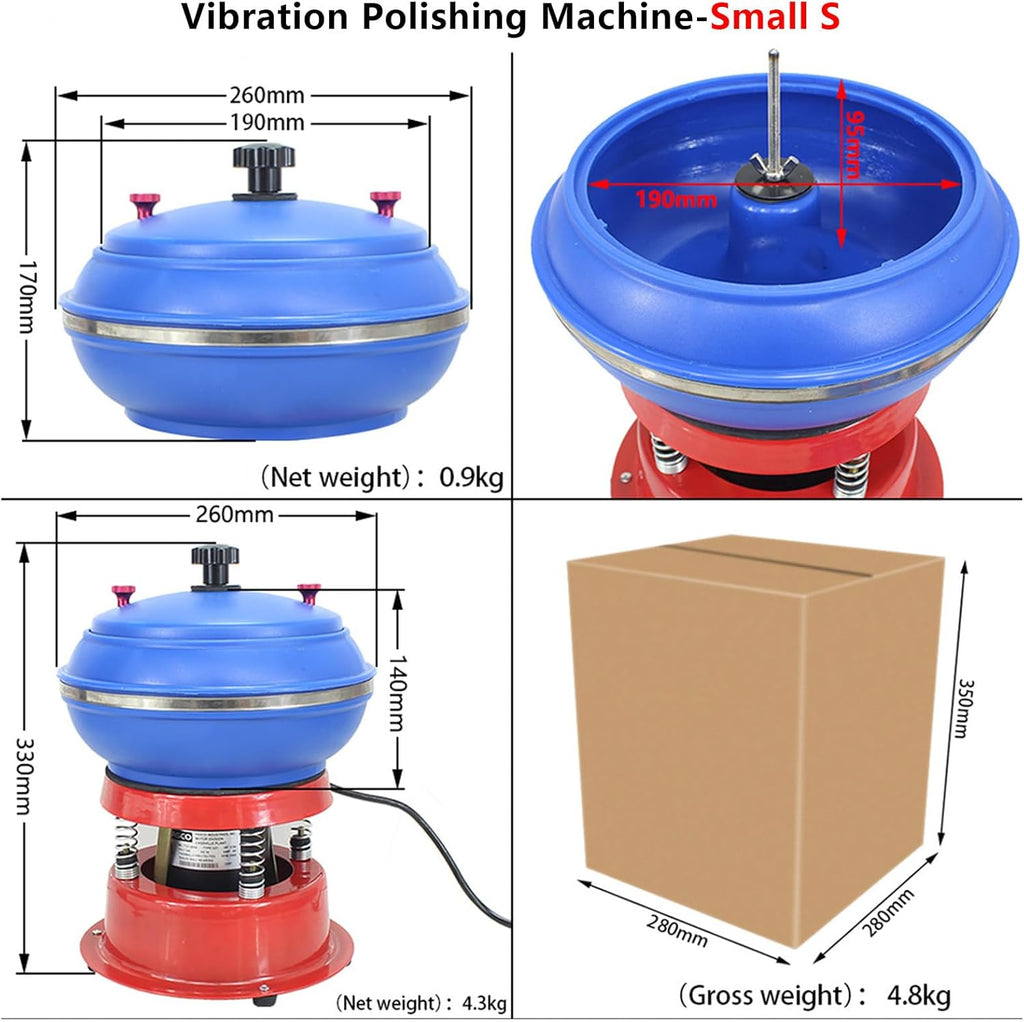 LXPINGMM Polisseuse vibrante électrique 3,5/6,2/12 L, pour Le Polissage de pièces métalliques et de Bijoux. Tambour de Polissage S