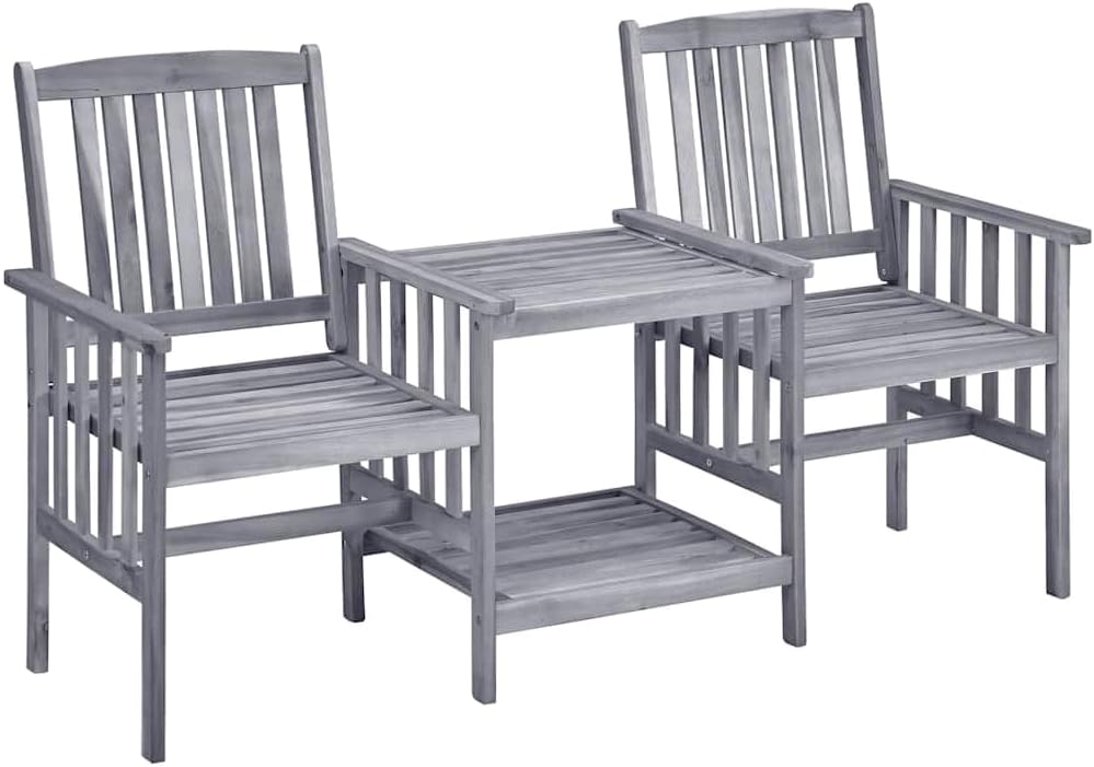 Générique Chaises de Jardin avec Table à thé et Coussins Acacia Solide,Salons de Jardin,3061309