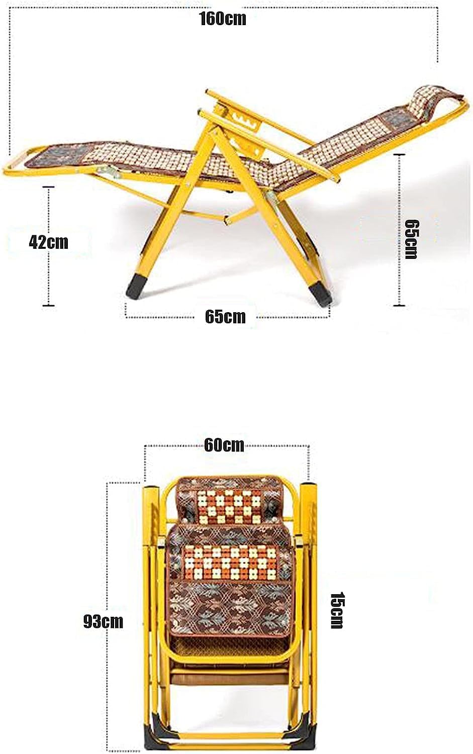 DANNMPX Chaise Longue Zéro Gravité Chaise Longue Patio Pliant Siège Inclinable Réglable pour Cour Plage Camping Jardin Pliante Relaxation