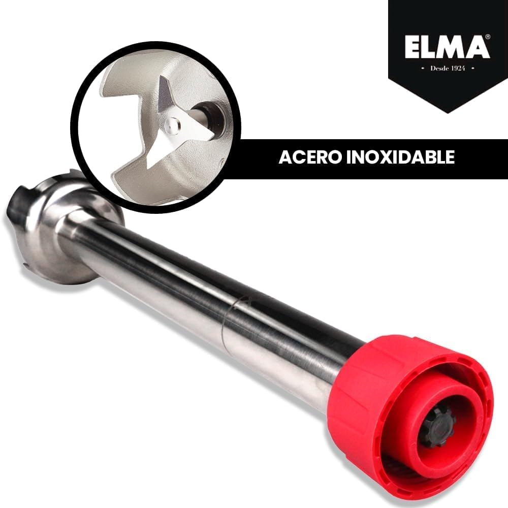 ELMA Mixeur professionnel avec pied mixeur en acier inoxydable de 25, 30 Y 40 cm et vitesse réglable 40cm 450W