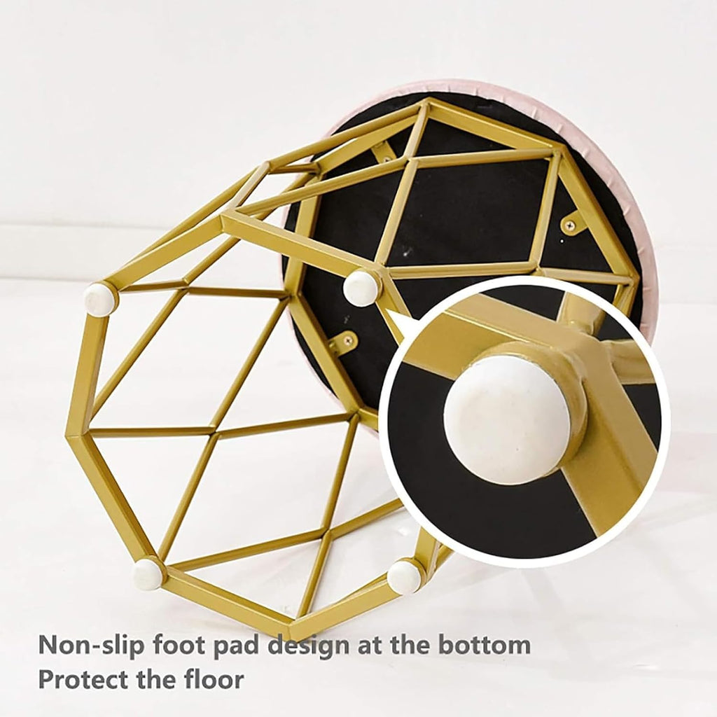 Tabouret de maquillage moderne en fer rembourré avec rembourrage en éponge - Banc à chaussures polyvalent pour chambre à coucher et salon - Élégant siège de coiffeuse pour décoration d'intérieur