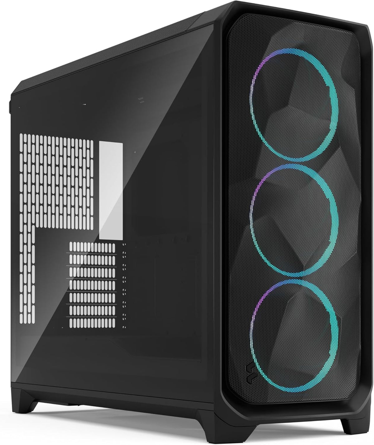 Fractal Design Meshify 3 XL Black RGB - Grand boîtier PC Gaming avec Verre trempé et Ventilation élevée, intérieur spacieux, 3 Ventilateurs ARGB, Support E-ATX, GPU 512mm