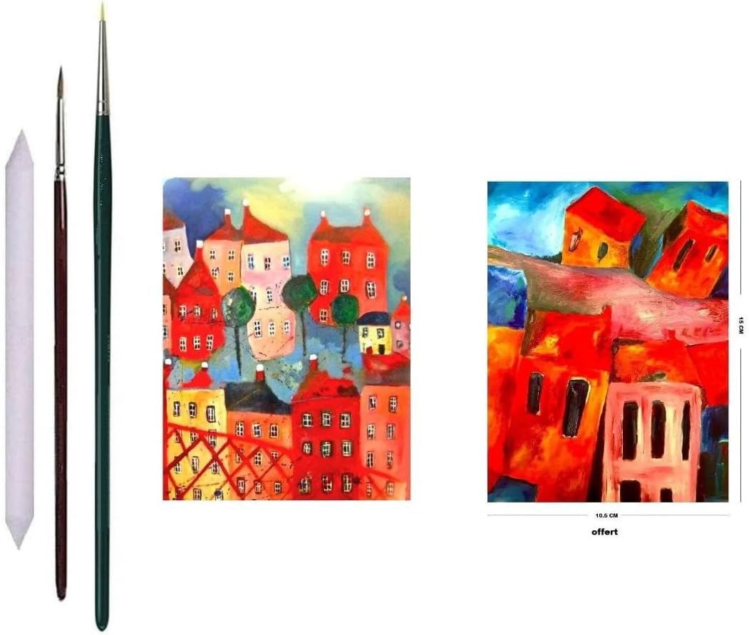 Sennelier Boîte de Peinture Aquarelle Extra-Fines,48 demi-godets Boîte en métal(36 +12) avec 2 pinceaux + 2 cartes postales et estompe EMI CRAFT