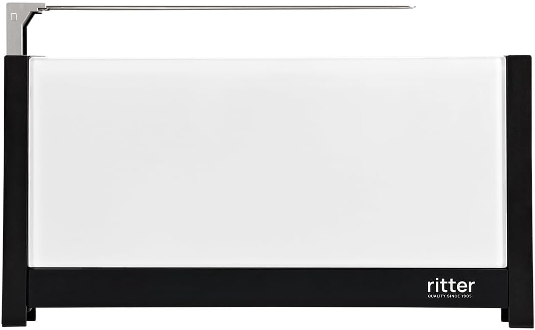 ritter volcano 5, grille-pain compact à 2 fentes longues avec réchauffe-pain, fabriqué en Allemagne, blanc