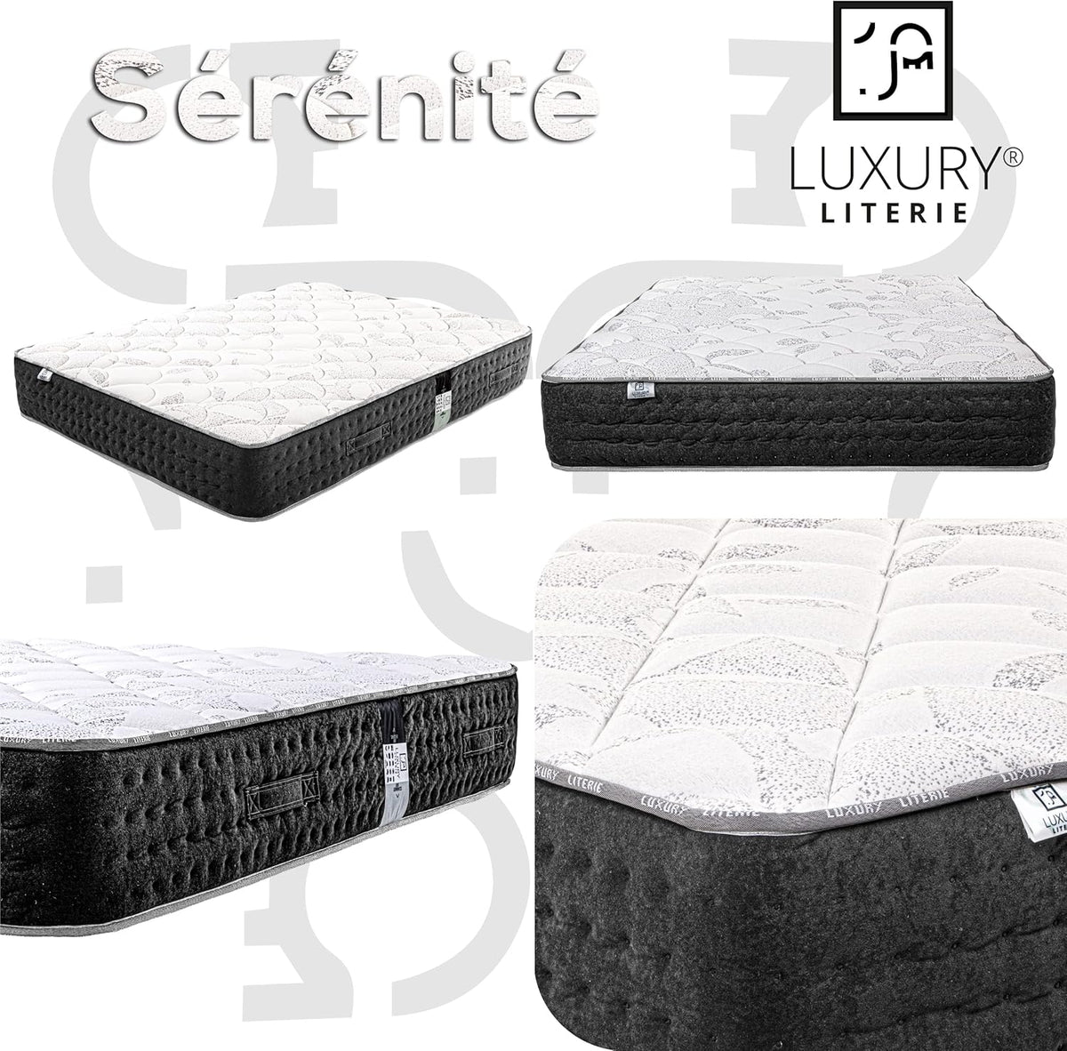 Luxury Literie | Matelas Sérénité 140 x 190 cm | Ressorts Ensachés | Mousse Haute Densité | Indépendance de Couchage | Soutien Ferme et Durable | 27cm