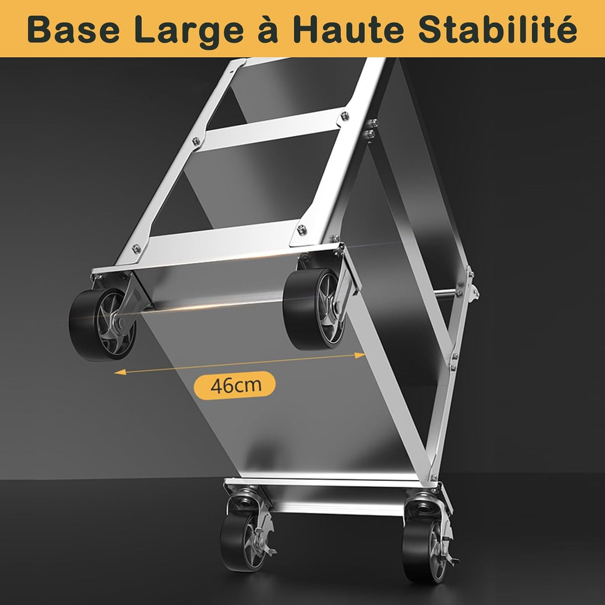 Vockol Chariot d'Atelier en Acier Inoxydable, Chariot à Outils à 3 Étages d'une Capacité de 500kg, Chariot de Travail, Chariot Servante d'Atelier pour Garage, Atelier, Cuisine, 78 x 46 x 92 cm