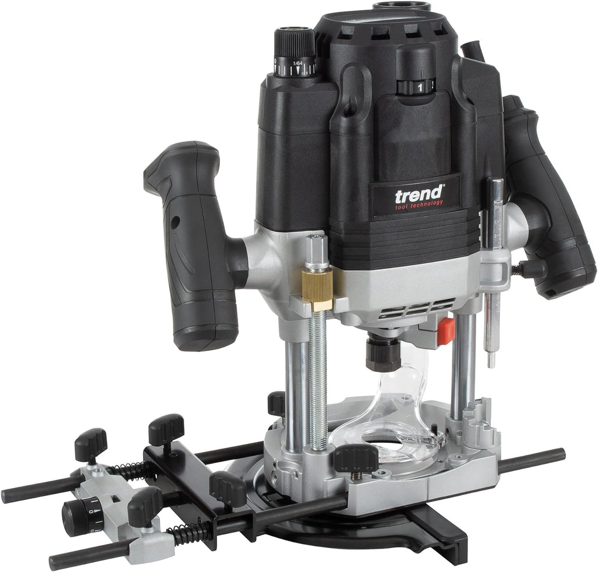 Trend T8 Défonceuse à Plongée Double Mode 12mm pour Atelier, Conçue pour Utilisation Manuelle et Table, 2200W, 230V, Noir, T8EK/EURO