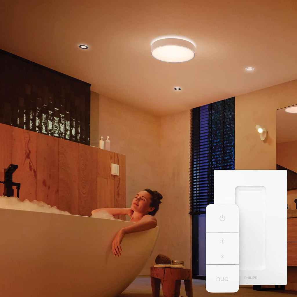 Hue White Ambiance Plafonnier Devere Large, Blanc, compatible Bluetooth, fonctionne avec Alexa, Google Assistant et Homekit