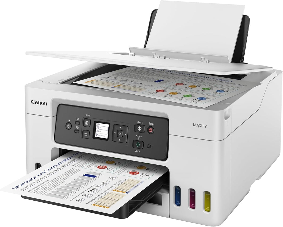 Canon MAXIFY GX3050 imprimante 3-en-1 bureautique - Jet d'encre à réservoir Rechargeable, Blanc