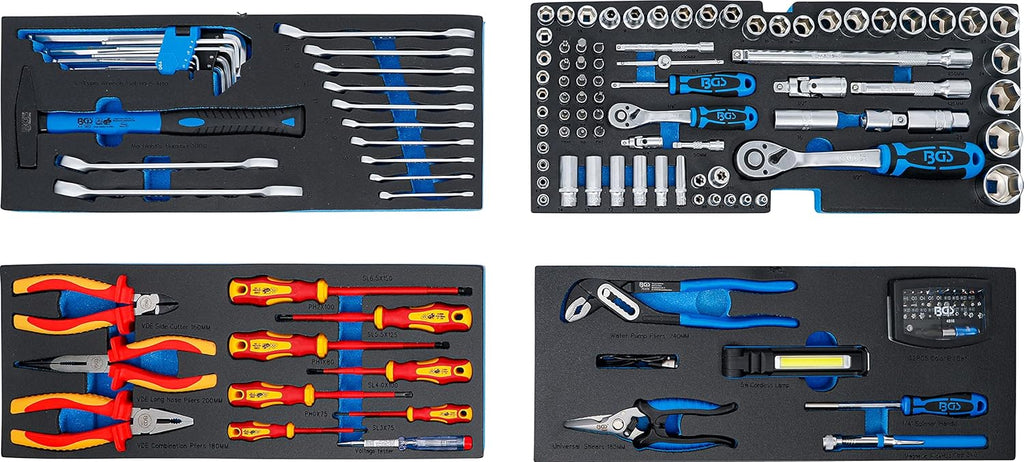 BGS 3350 Caisse à Outils métallique 3 tiroirs avec 147 Outils