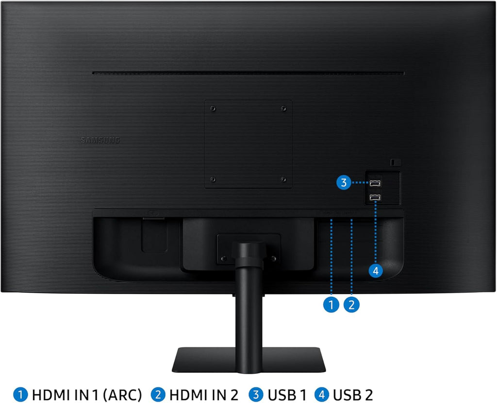 Smart Monitor M5 Noir - 32'' - Dalle VA, FHD (1920 x 1080), 60Hz, 4ms, Inclinable, 2 x HDMI (1.4), 2 x USB-A, Smart TV, Gaming Hub, LS32DM502EUXEN