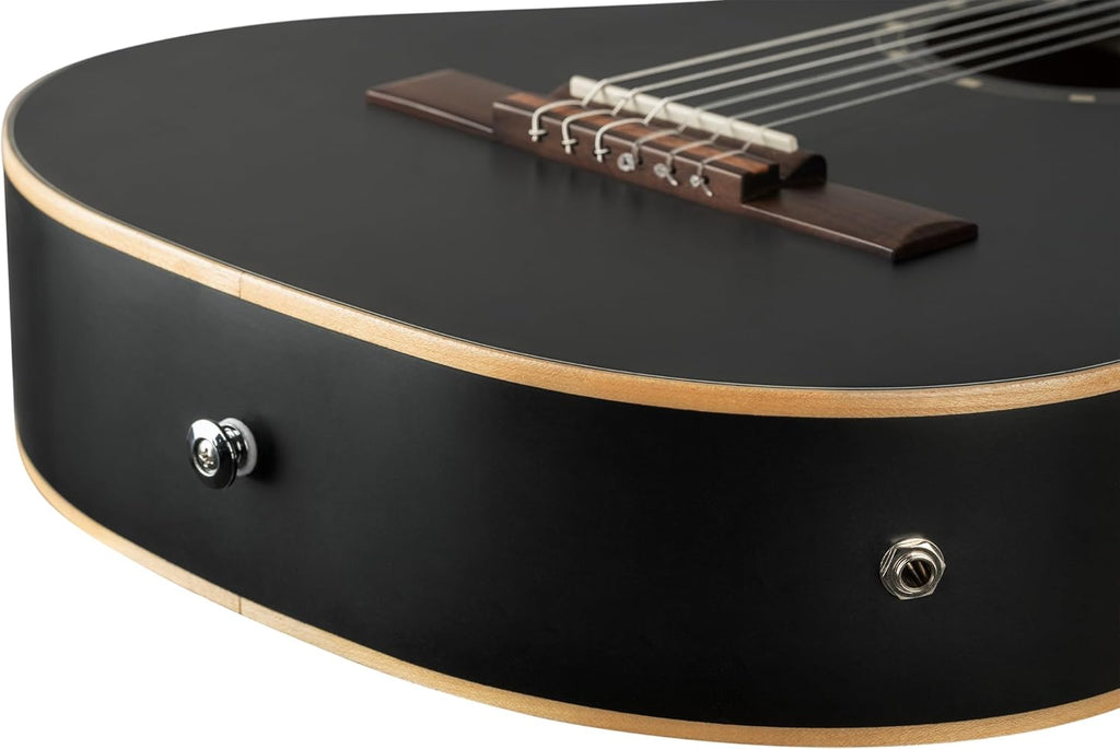 Ortega Guitars Guitare Classique Électro-Acoustique - 3/4 - Family Series - Housse Incluse - Épicéa/Acajou, Noir RCE125SBK-3/4