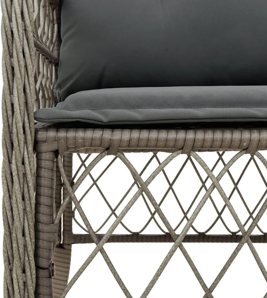 ShGaxin Chaises de jardin avec coussins 2 pièces grises en polyrotin, chaises de jardin, chaises d'extérieur, chaises pour table de jardin, 365155