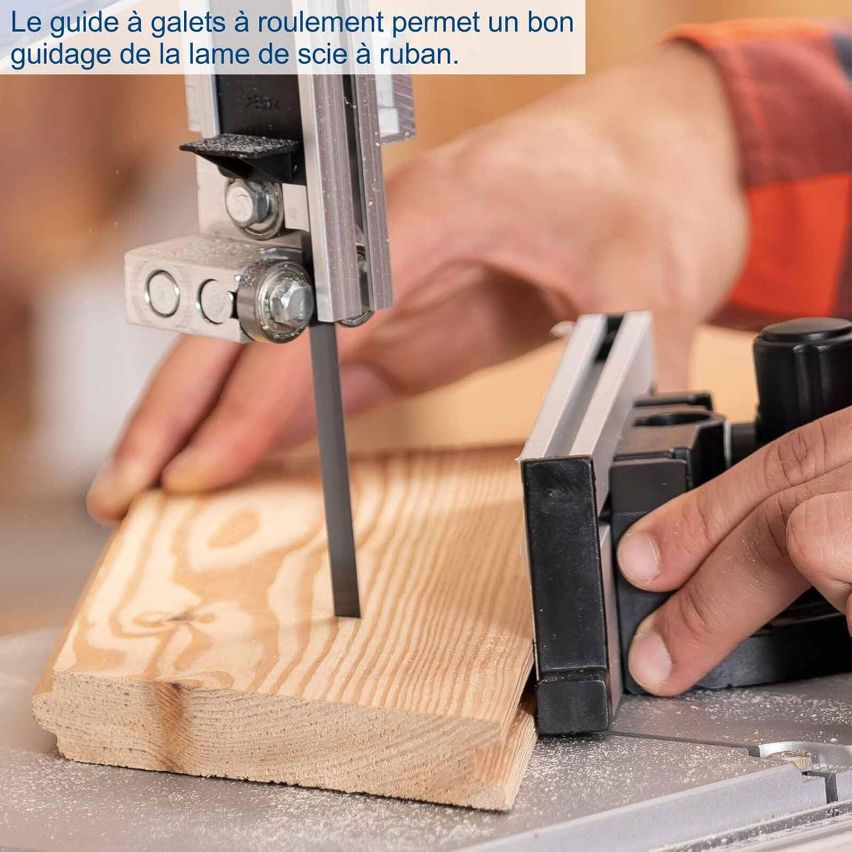Scheppach Scie à ruban HBS400 | 230V / 750W | Hauteur de passage max 170mm | Largeur de passage max 305mm | Avec ruban de scie de rechange et gabarit de coupe transversale inclus