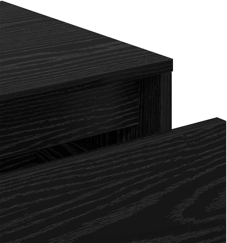 Owoxanthellate Lot de 3 meubles de couloir - Chêne noir - 80 x 31 x 40 cm - Look moderne - Avec miroir et tiroirs - Design rembourré peu encombrant - Pour couloir, chambre à coucher et petit bureau à