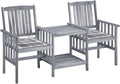 Générique Chaises de Jardin avec Table à thé et Coussins Acacia Solide,Salons de Jardin,3061316