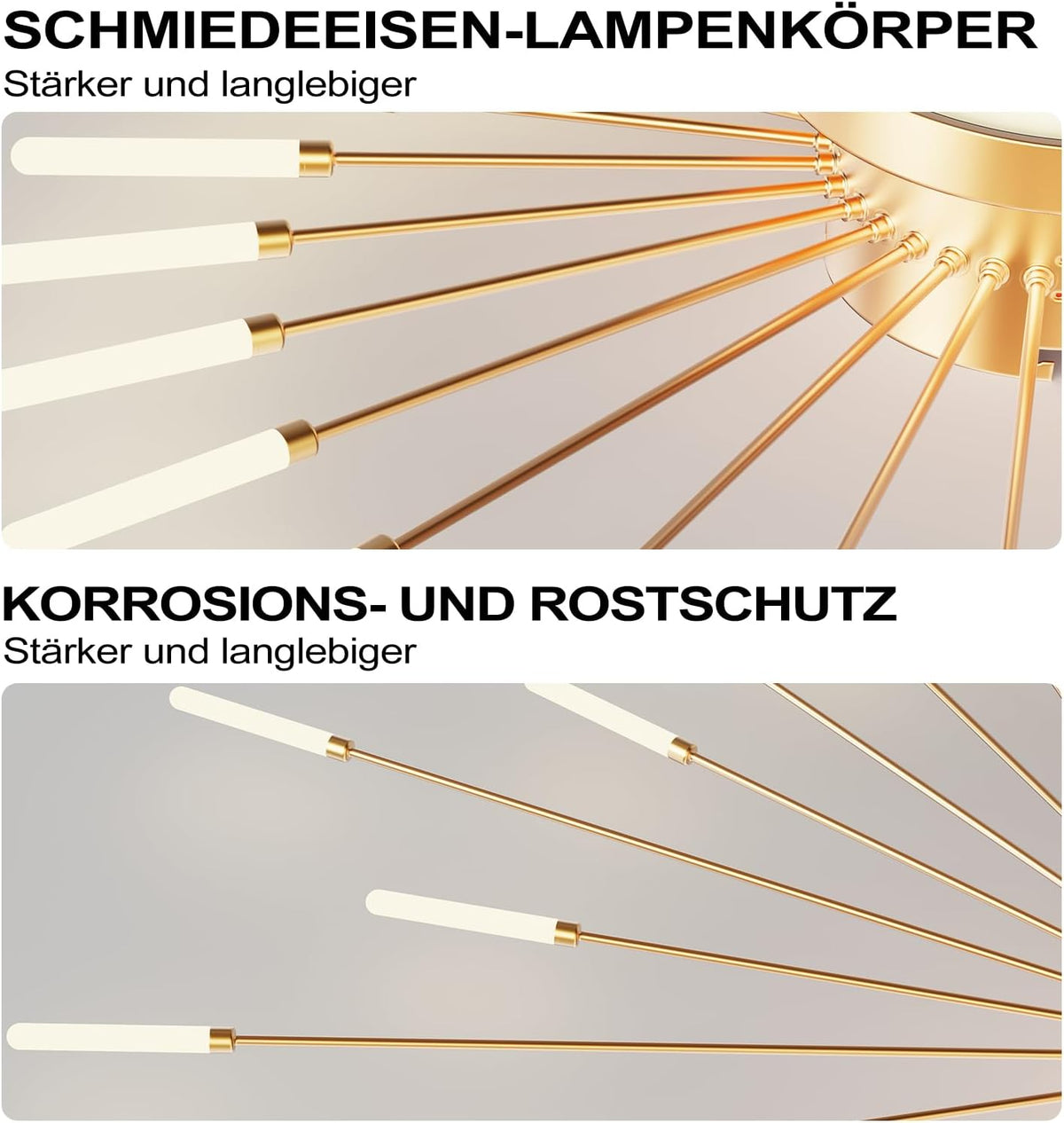 RRBEST Plafonnier LED Moderne Pour Salon,Acrylique Luminaire Plafonnier,Intérieur Design lampes de décoration pour salon chambre à coucher et salle à manger Or,42+1 Tête