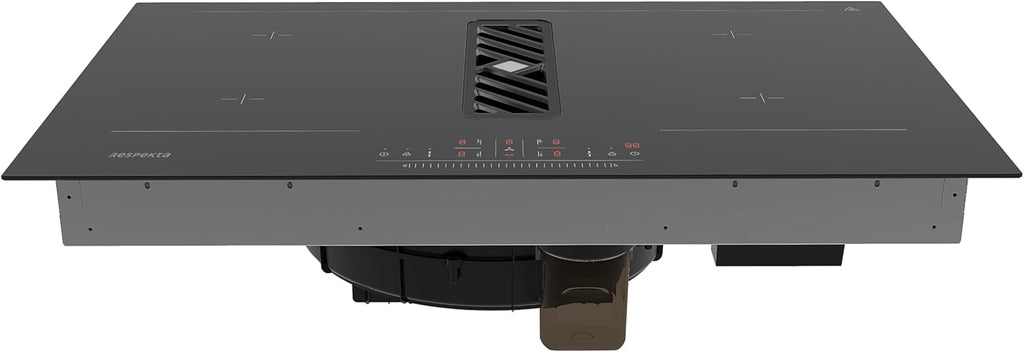 Respekta Calima Table de cuisson à induction avec hotte aspirante / 83 cm/Recyclage d'air semi-dirigé / 9 niveaux de puissance/Fonction Bridgezone et Booster/Sécurité enfants / KMCH7800I-45