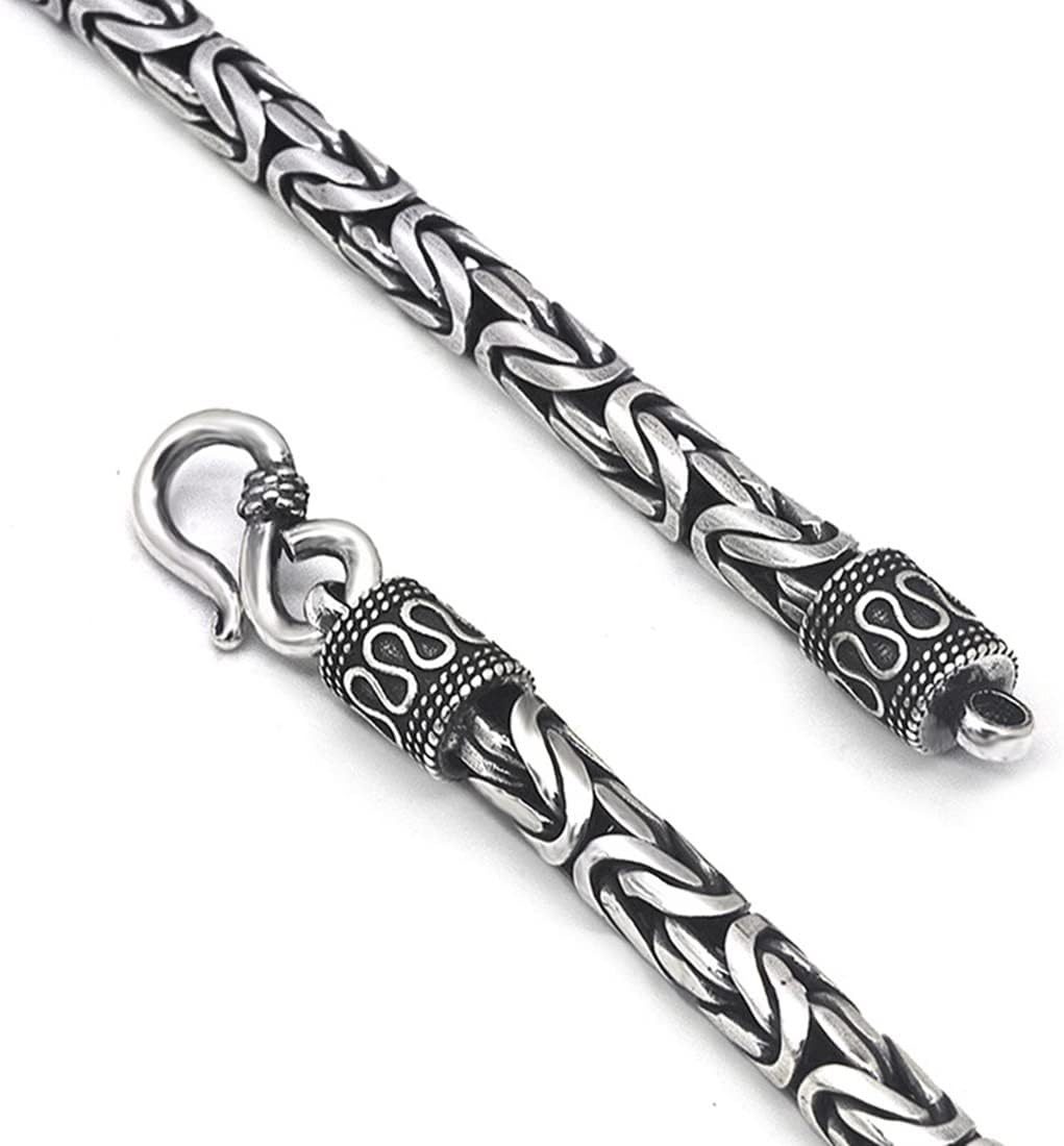 TYMONT Collier De Chaîne Byzantine En Argent Sterling Pour Homme, Bijoux Hip Hop En Argent Sterling 925 De Style Italien.