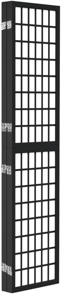 Ecran d'Intimité Paravent Séparateur de Pièces Cloison de Séparation pour Chambre à Coucher Maison Intérieur, 4 Panneaux 160x170 cm Noir