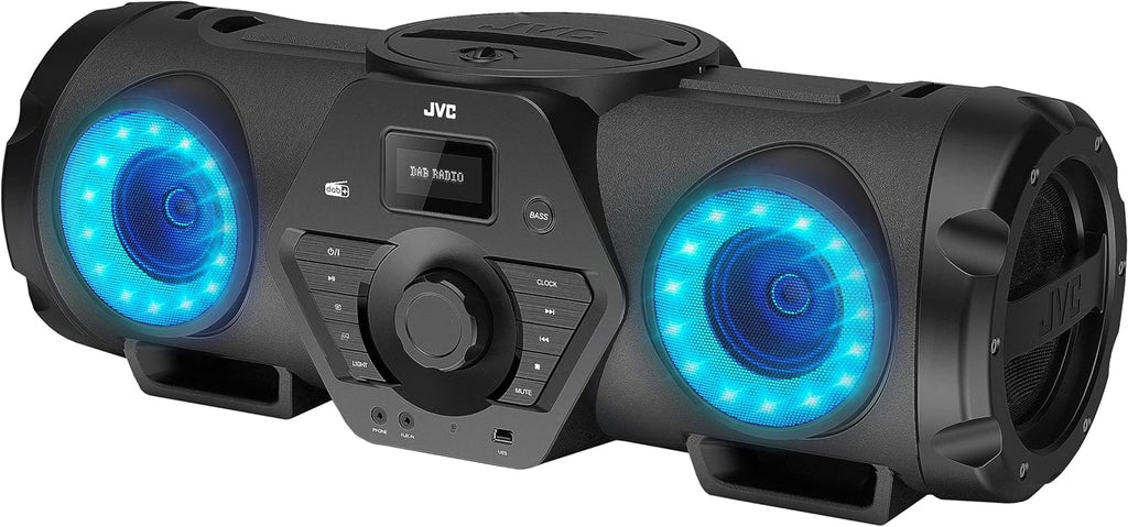 JVC - Boomblaster Dab 2 x 30 Watt, Dab+, FM, Bluetooth, CD, USB, Line-in RV-NB300DAB Noir